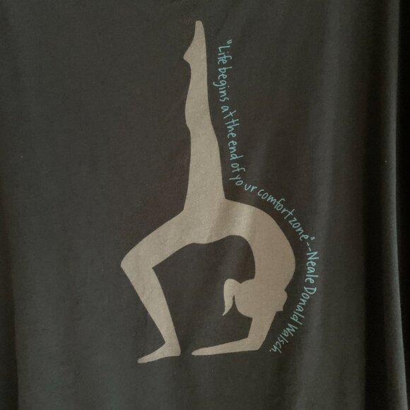 Yogaglyphs Black Yoga Graphic Tee M – Loose Fit, Athleisure Movement Style - Picture 6 of 8